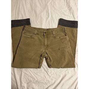 Noble Outfitters Mens 38x32 Canvas Work Pants Khaki Reinforced Cuff Utility